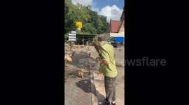 Monkey Mission: Snack Attack on Unsuspecting Irish Tourist on vacation in Thailand.