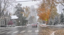 First Snowfall in Toronto Ontario Canada