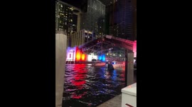 Sailboat collides with closing bridge mishap in Miami. Florida, USA