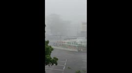 Heavy rain and strong winds hit Virac amid Typhoon Uwan, Philippines