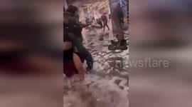 Shopping mall floods during heavy rain in South Africa