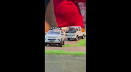 Model RC car fan shows off his wheels on mini off-road course