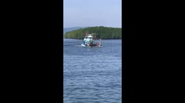 Boat carries 30,000kg worth of fish as it sails back to shore