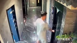 Wall collapses as cafe visitor closes door in China