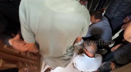 Bodies of 2 Palestinians, killed in Israeli attack, arrives at Nasser Hospital