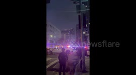 US: Riot Police Deployed During Dodgers World Series Celebration in LA