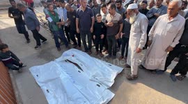 Funeral held for two Palestinians killed in Israeli airstrike on Khan Younis