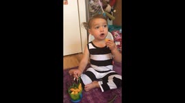 Toddler talks about the weather