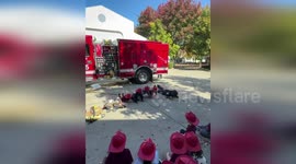 US: Firefighters Teach Kids Fire Safety In Fresno County
