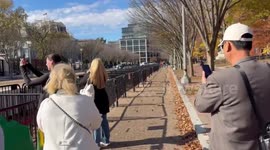 Supporters Of Syria&'s President Al-Sharaa Gather Outside The White House