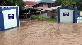 Roads flooded as heavy rain causes rivers to overflow