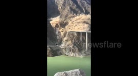 Huge 172m high bridge collapses in China despite only being completed months ago