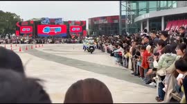 Motorcycle cop crashes into crowd during police open day leaving spectators injured