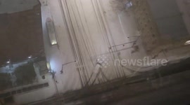 Heavy lake-effect snow blankets the city in Gold Coast, Chicago, USA