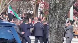 US: Ahmed al-Sharaa greets Syrians who had gathered outside the White House