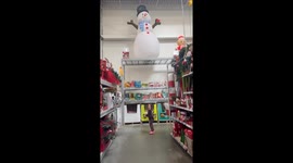 Girl Falls In Front of Santa