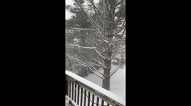 Heavy snow falls in Banner Elk, North Carolina, USA