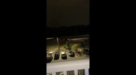 Early snow flurries dust Myrtle Beach, South Carolina, USA