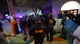 Police detain protesters during Yoav Gallant event in New Jersey