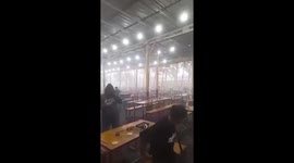Restaurant roof collapses during storm in Indonesia
