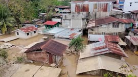 Philippines: Floodwaters linger in towns of Philippines after Typhoon Fung-Wong leaves