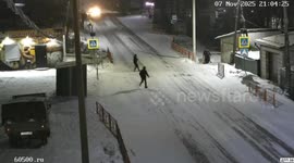 Bus full of workers slams into electricity pole narrowly avoiding pedestrians