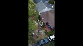 this is a drone shot in Atlanta, Georgia Oven giant Alice In wonderland, urban surreal decoration for Halloween , when I drove by, I knew I just had to film it so I pulled out my drone and got the shot. This was shot on Halloween night This is a drone sho