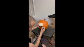 Carving a Pumpkin Eating a Pumpkin