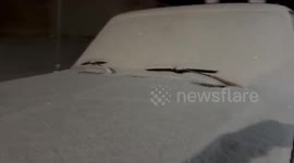 Snow clearing in as winter weather hits in Gray, Kentucky, USA