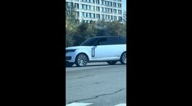 Motorcycle bursts into flames on highway in Shanxi, China