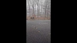Unusual strong graupel and hailstorm hits Sussex, New Jersey, USA