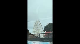 Ferris wheel cabins spin uncontrollably amid Typhoon Uwan in Tagaytay, Philippines