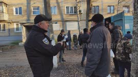 Volunteers deliver food aid to residents and children who remain in a Bakhmut district during active hostilities.