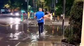 Infamous 'Euston Puddle' which has been soaking people for years returns