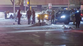 US, Los Angeles: Downtown Los Angeles Double Ejection Crash