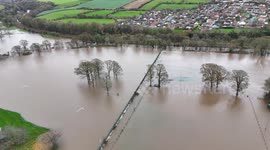 Dramatic footage show the aftermath of Cumbria flooding caused by Storm Claudia