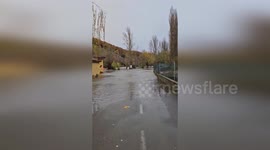 Spain: Raging Waters From Storm Claudia Swallow Streets In Leon