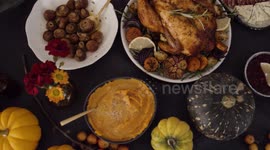 Festive Friends Thanksgiving Party Filled With Laughter 4K