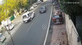 India: A speeding car collided with a motorcycle in Jhansi, On jumped in air two people saved