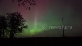 Northern lights time-lapse above northeast South Dakota, USA