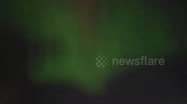 Vibrant northern lights illuminate Alexandria, Minnesota, USA