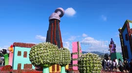 Taiwan's Taichung flower festival draws visitors with cartoon theme