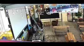 Man Falls Off Ladder Into Barrel