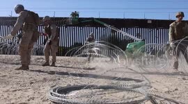 US: Marines Deploy Concertina Wire To Reinforce Southern Border Barrier