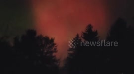 Vibrant northern lights dance over Ohio, USA