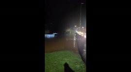 Major flood emergency unfolds near the Plas Derwen pub in Abergavenny, UK