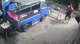 Cyclist rides across tracks just inches from oncoming train
