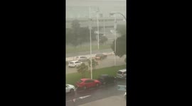 Heavy flooding along H31 amid intense rainfall in Huelva, Spain