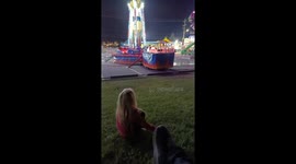 Granddaughter's Carnival Adventure: Fireworks and Sensory Fun on the Hillside