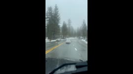 Atmospheric River Brings Snow to San Bernardino Mountains